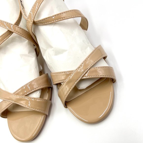 Benjamin Walk Touch Ups Womens Audrey Beige Tan Nude Patent Dress Sandals‎ Heels - Picture 5 of 14